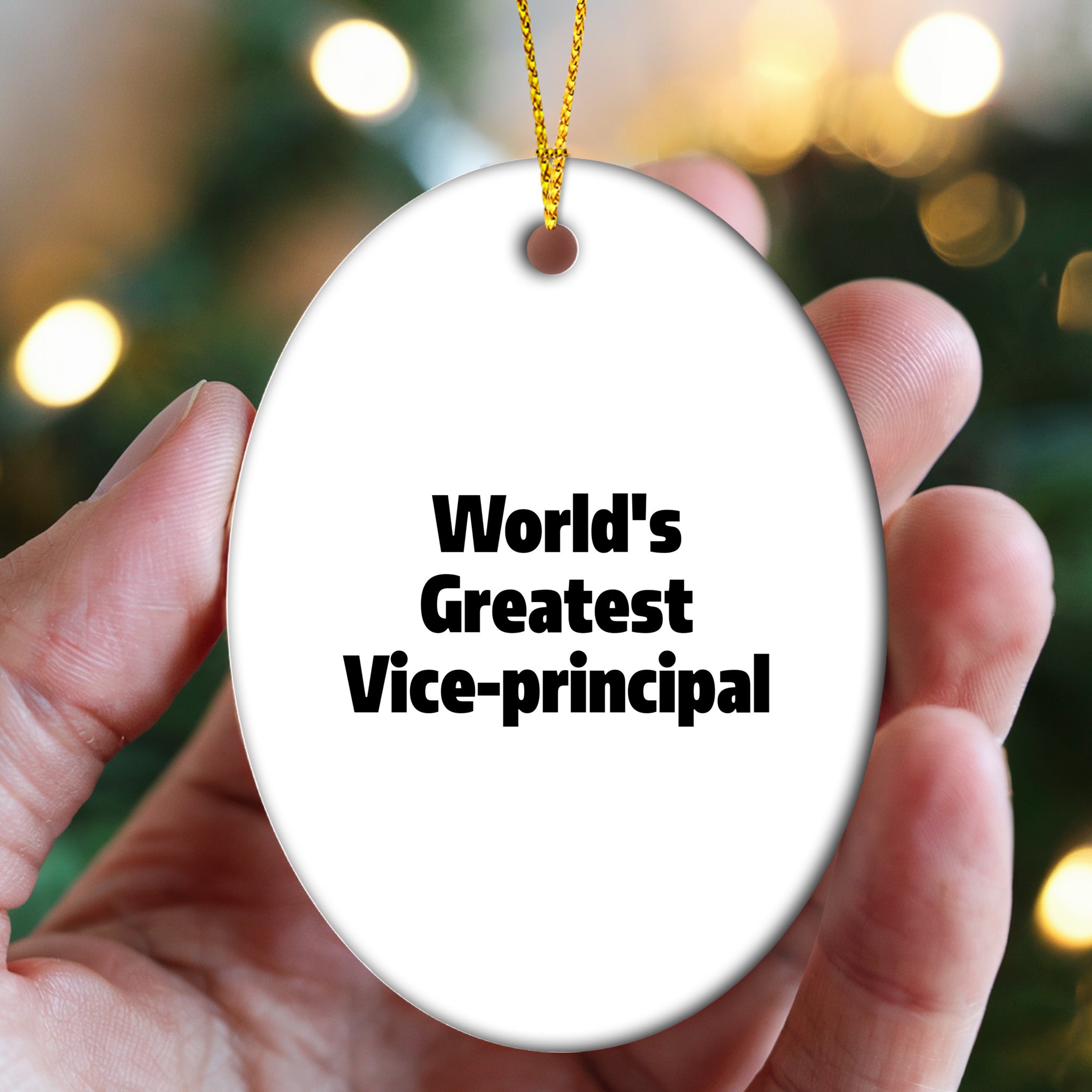 Radiant World's Greatest Vice-principal Oval Ornament With Gloss Finish