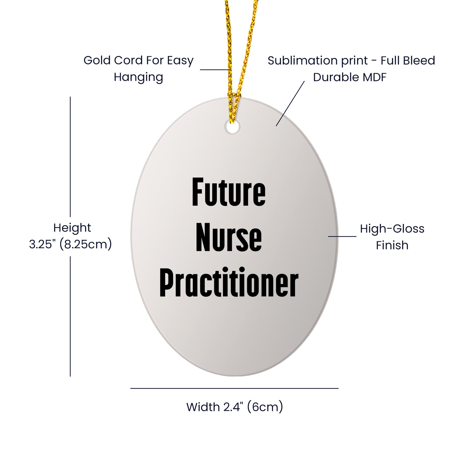 Funny Future Nurse Practitioner Oval Ornament Gifts from Men to Nurse Practitioner Friends at Christmas Time