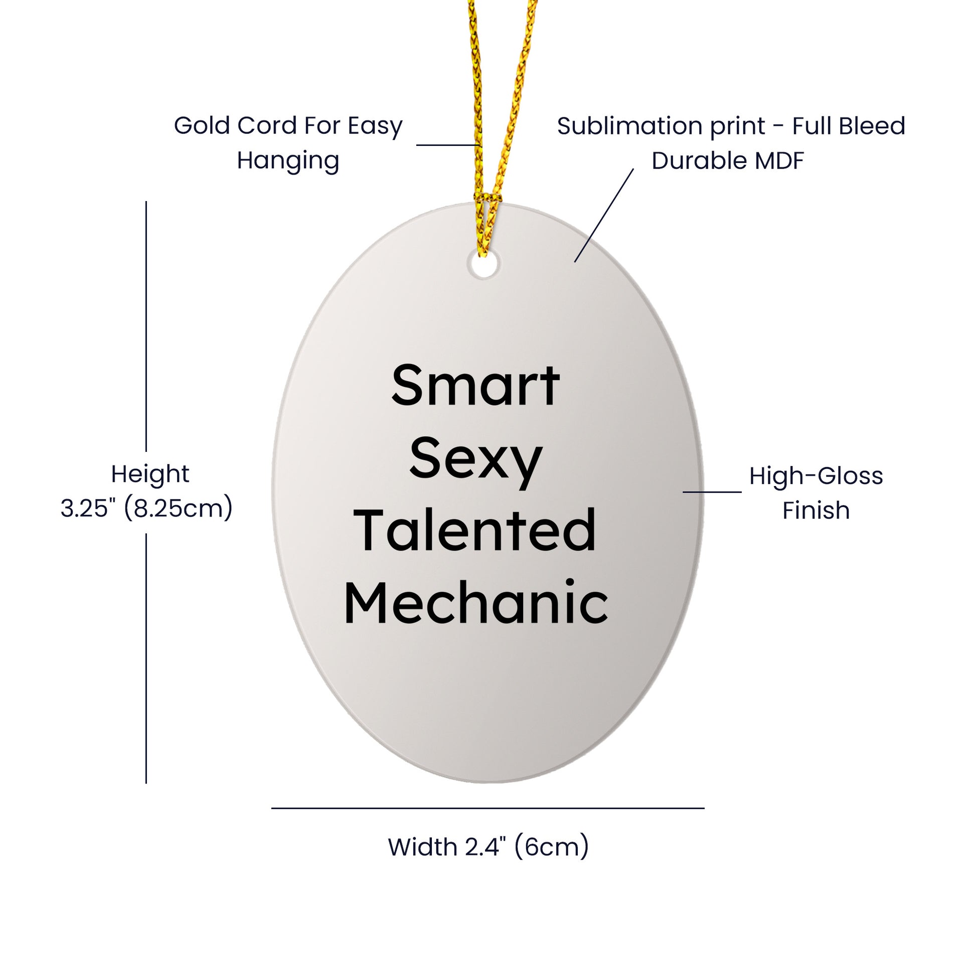 Smart Sexy Talented Mechanic Oval Christmas Ornament