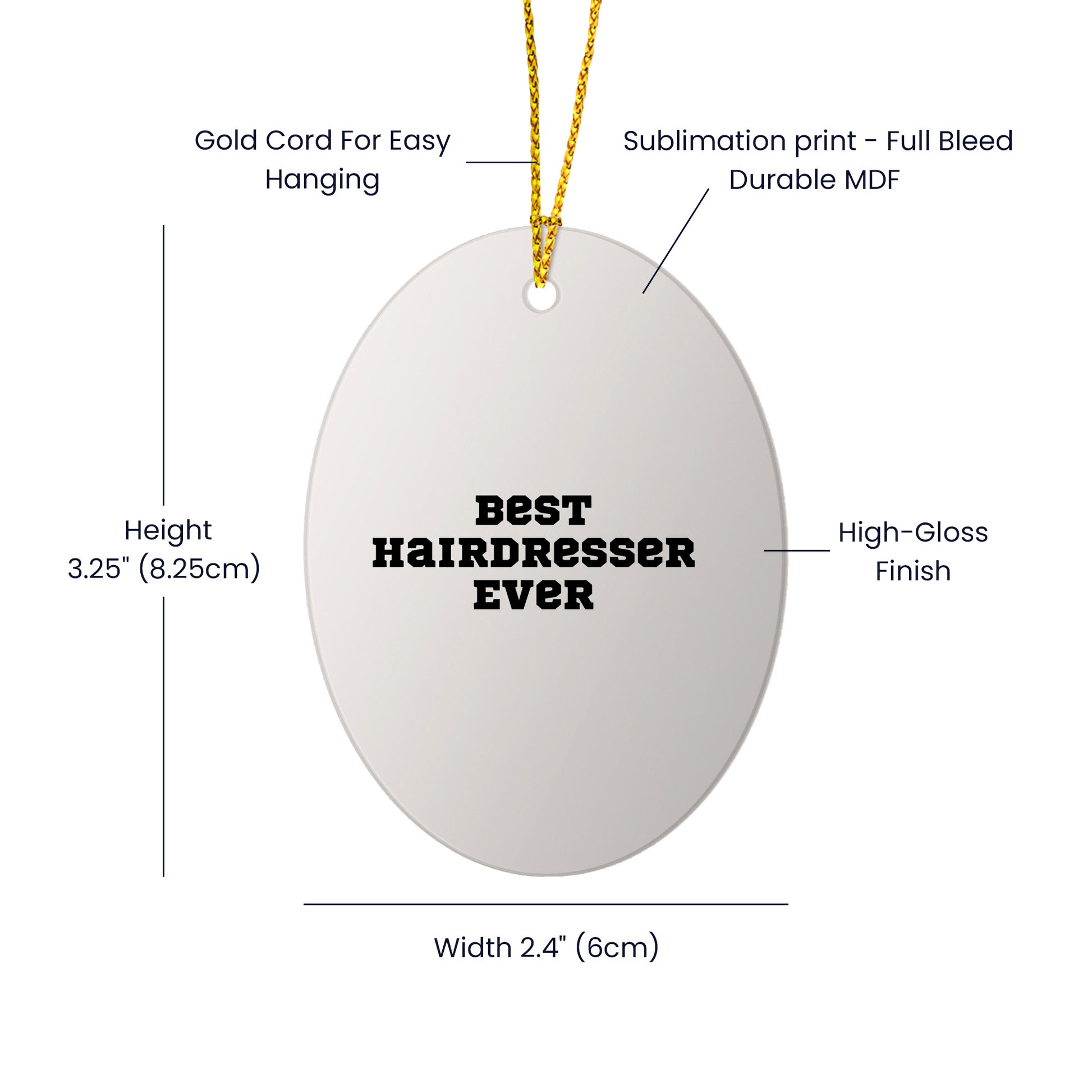 Best Hairdresser Ever Oval Christmas Tree Ornament - Mallard Moon