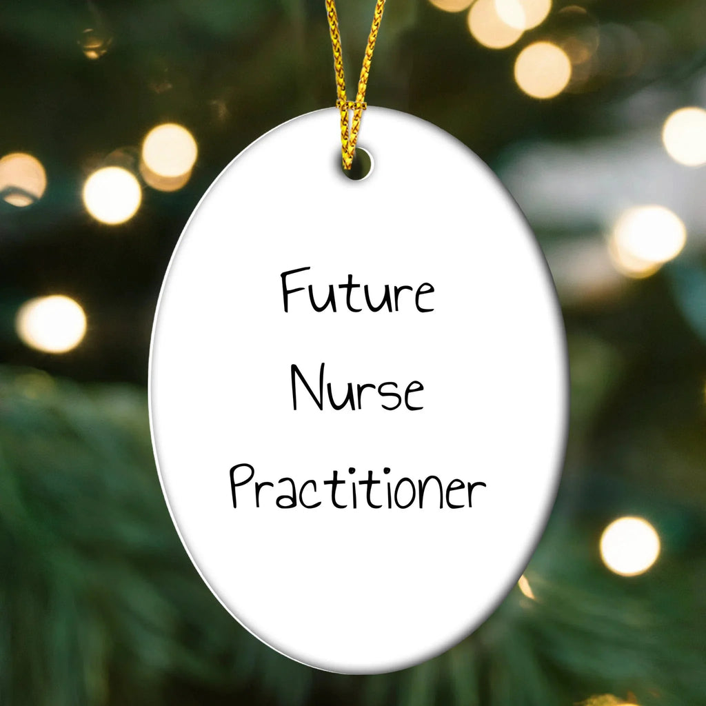 Future Nurse Practitioner Oval Christmas Tree Ornament with Funny Quote