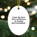Electrical Engineer Christmas Oval Ornament 'Dream Big, Work Hard, And Become An Amazing Electrical Engineer'