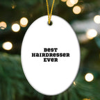 Best Hairdresser Ever Oval Christmas Tree Ornament