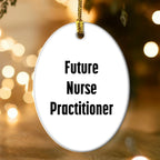 Funny Future Nurse Practitioner Oval Ornament Gifts from Men to Nurse Practitioner Friends at Christmas Time