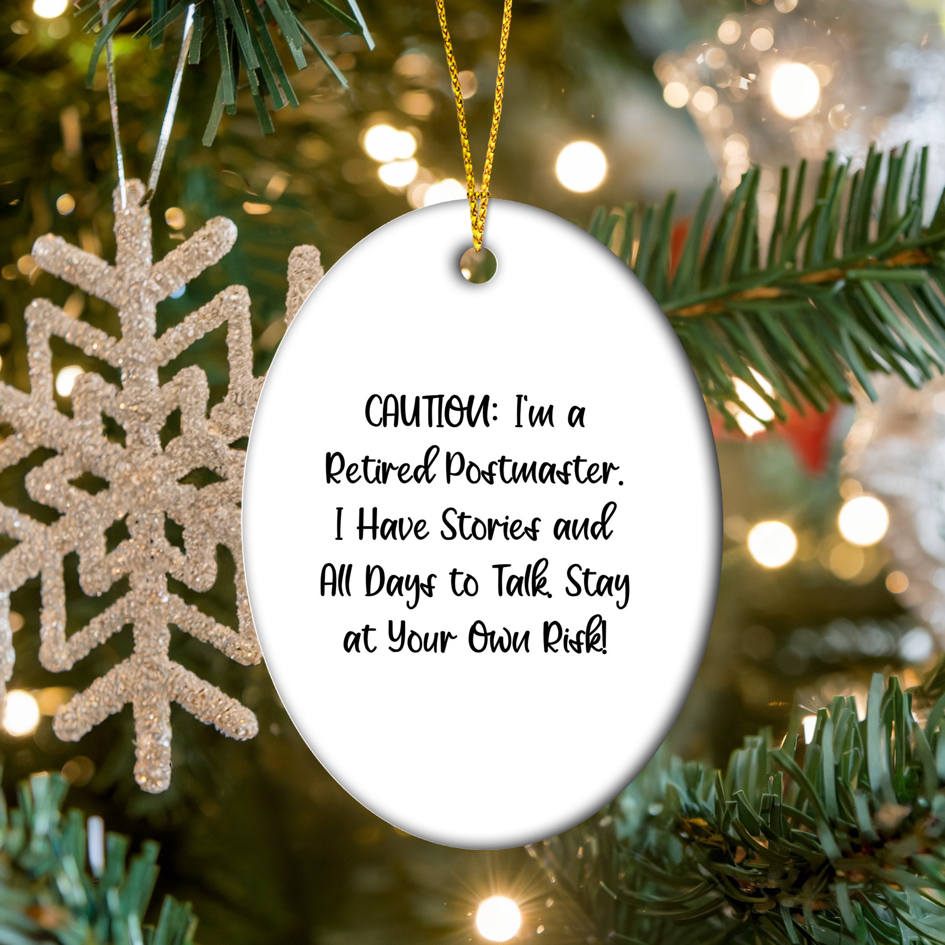 Funny Postmaster Gift, 'Caution: I'm A Retired Postmaster...' Christmas Retirement Gift - Mallard Moon Gift Shop