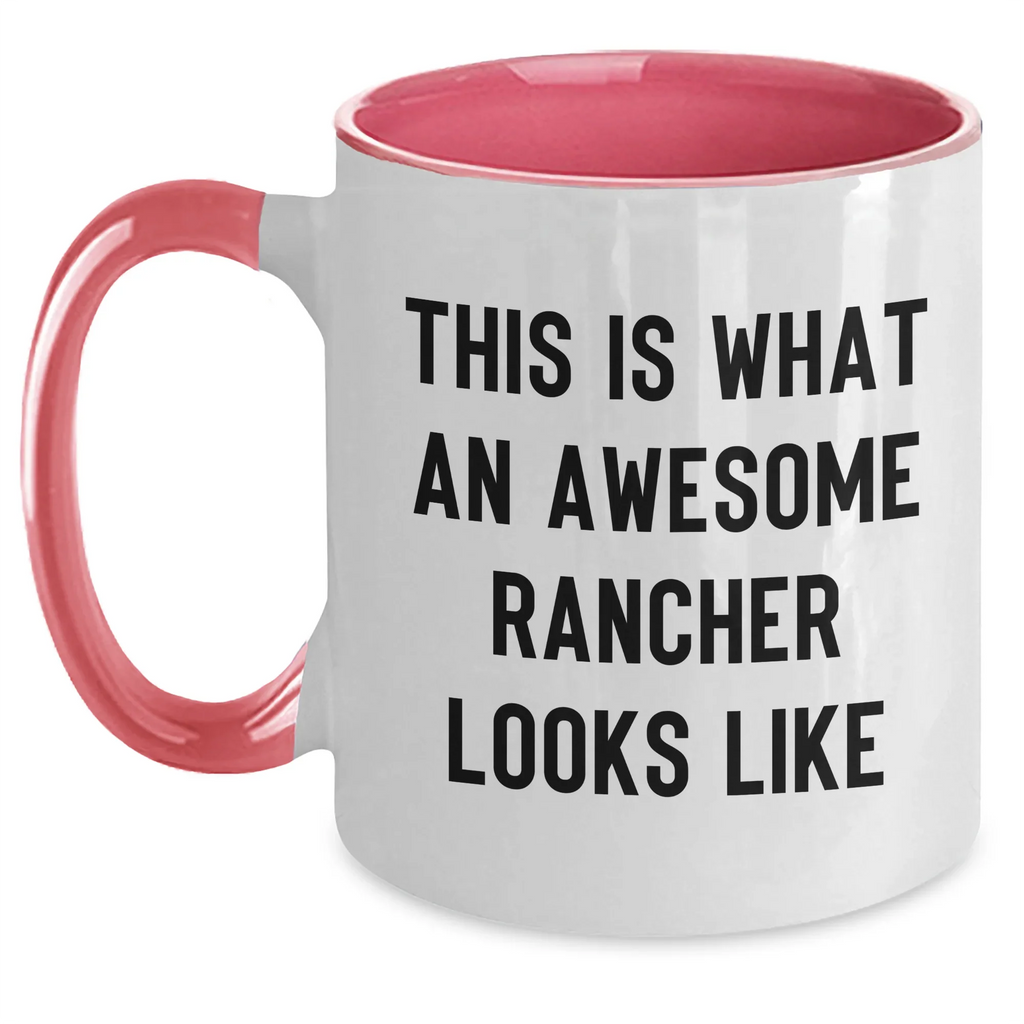 Funny Rancher Gifts from Men, Gift Ideas for Awesome Ranchers on Father's Day, Two Tone Coffee Mug