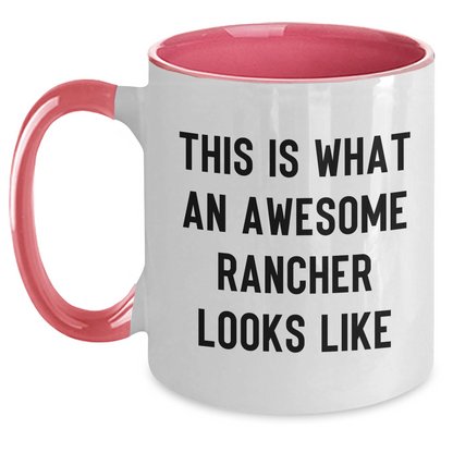 Funny Rancher Gifts from Men, Gift Ideas for Awesome Ranchers on Father's Day, Two Tone Coffee Mug - Main
