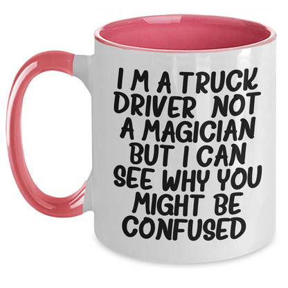 Truck Driver Gifts: Funny Quote Two Tone Coffee Mug, Gifts from Friends for Father's Day, Unique Presents for Men - Main