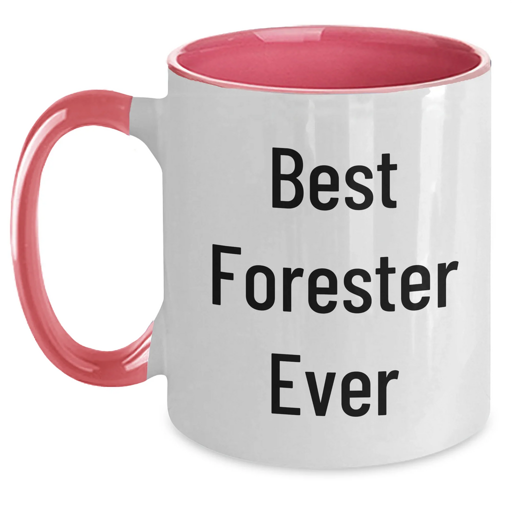 Funny Forester Gifts from Dad to Best Forester Ever - Two Tone Coffee Mug, Perfect for Father's Day