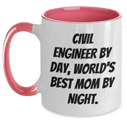 Civil Engineer by Day, World's Best Mom by Night Funny Graduation Gifts from Mom to Civil Engineer - Main
