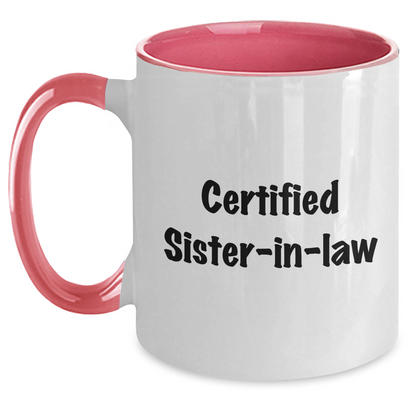 Funny Sister-in-law Gifts for Men, Cute Two Tone Coffee Mug with Inspirational Quote, Gifts from Sisters for Sister-in-law, Perfect for Father's Day - Main