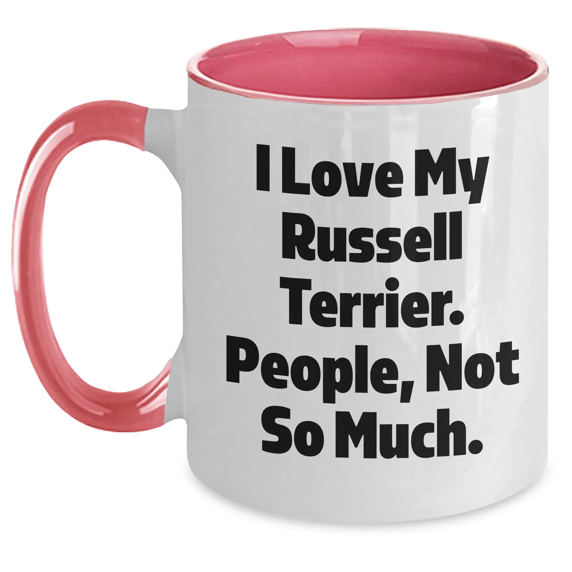 Russell Terrier Dog Lovers Gifts, Funny Coffee Mugs for Men, Two Tone Ceramic Mug from Friends for Father's Day