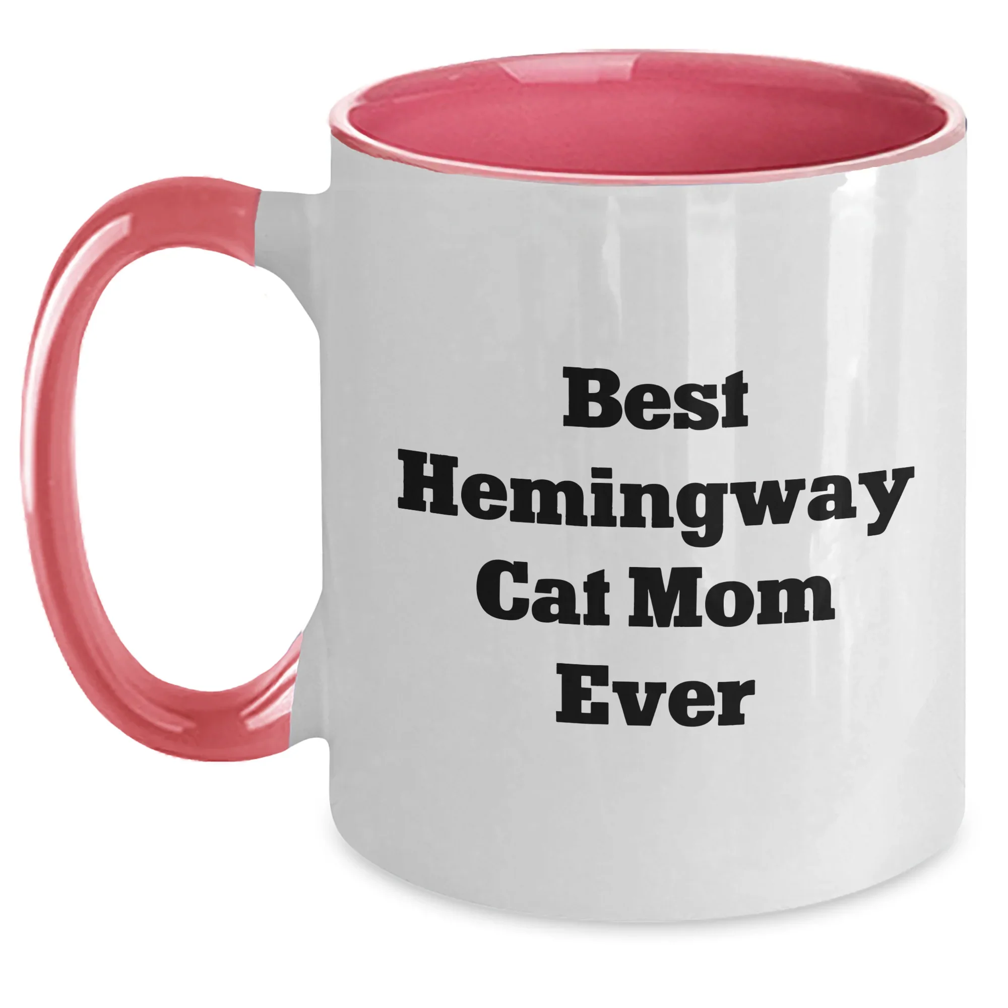 Hemingway Cat Mom Funny Two Tone Coffee Mugs Gifts from Men to Friends and Family for Father's Day