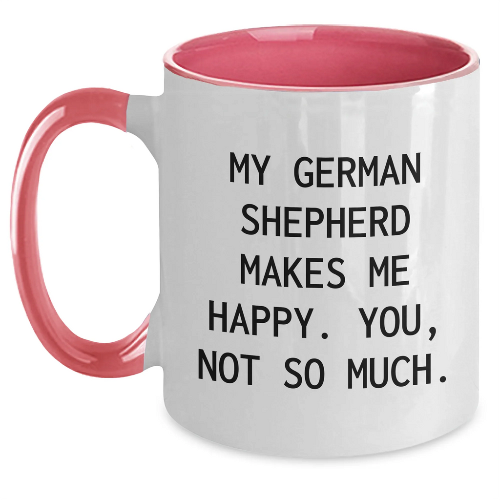 Funny German Shepherd Dog Gifts from Friends for Dad's Unique Two Tone Coffee Mug
