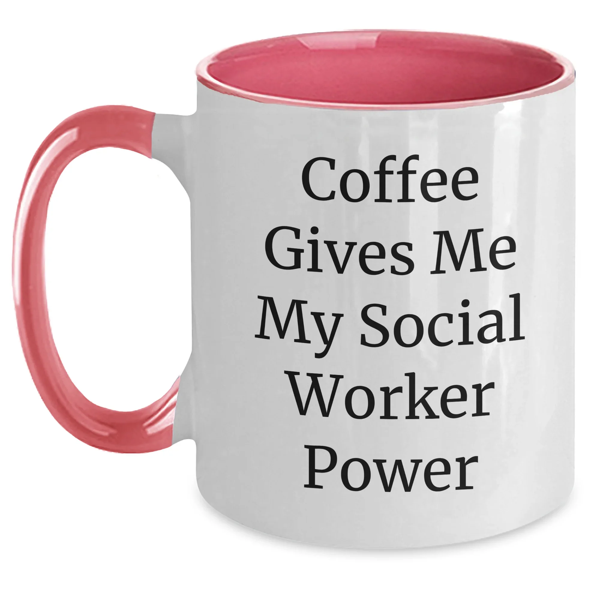 Social Worker Gifts, Funny Quote Coffee Mugs for Graduation, Two Tone Mug from Friends, 'Coffee Gives Me My Social Worker Power' - Gifts from Family, Gifts for Her