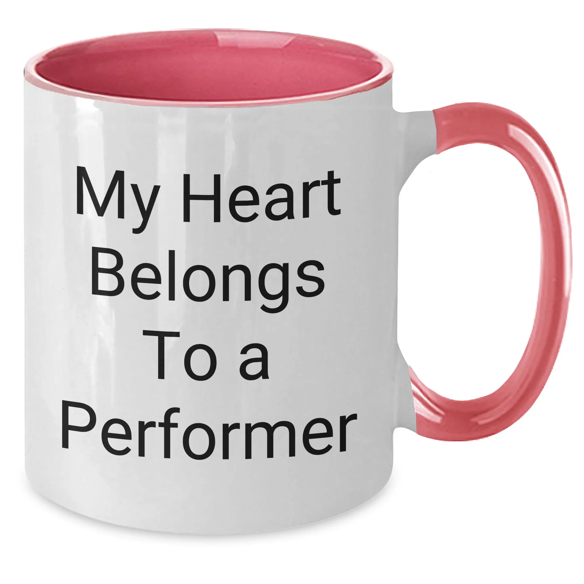 Funny Performer Gifts from Friends to Men, 'My Heart Belongs To A Performer' Two Tone Coffee Mug for Father's Day