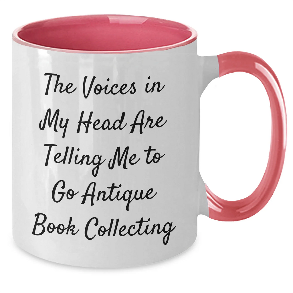 Funny Antique Book Collecting Gifts for Men, Two Tone Coffee Mug with Inspirational Quote - Gifts from Dad, Unique Father's Day Presents for Book Lovers