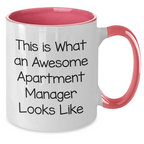 Funny Apartment Manager Gifts, Two Tone Coffee Mug with Inspirational Quote, Gifts from Men to Apartment Manager, Perfect Father's Day Unique Gifts for Him