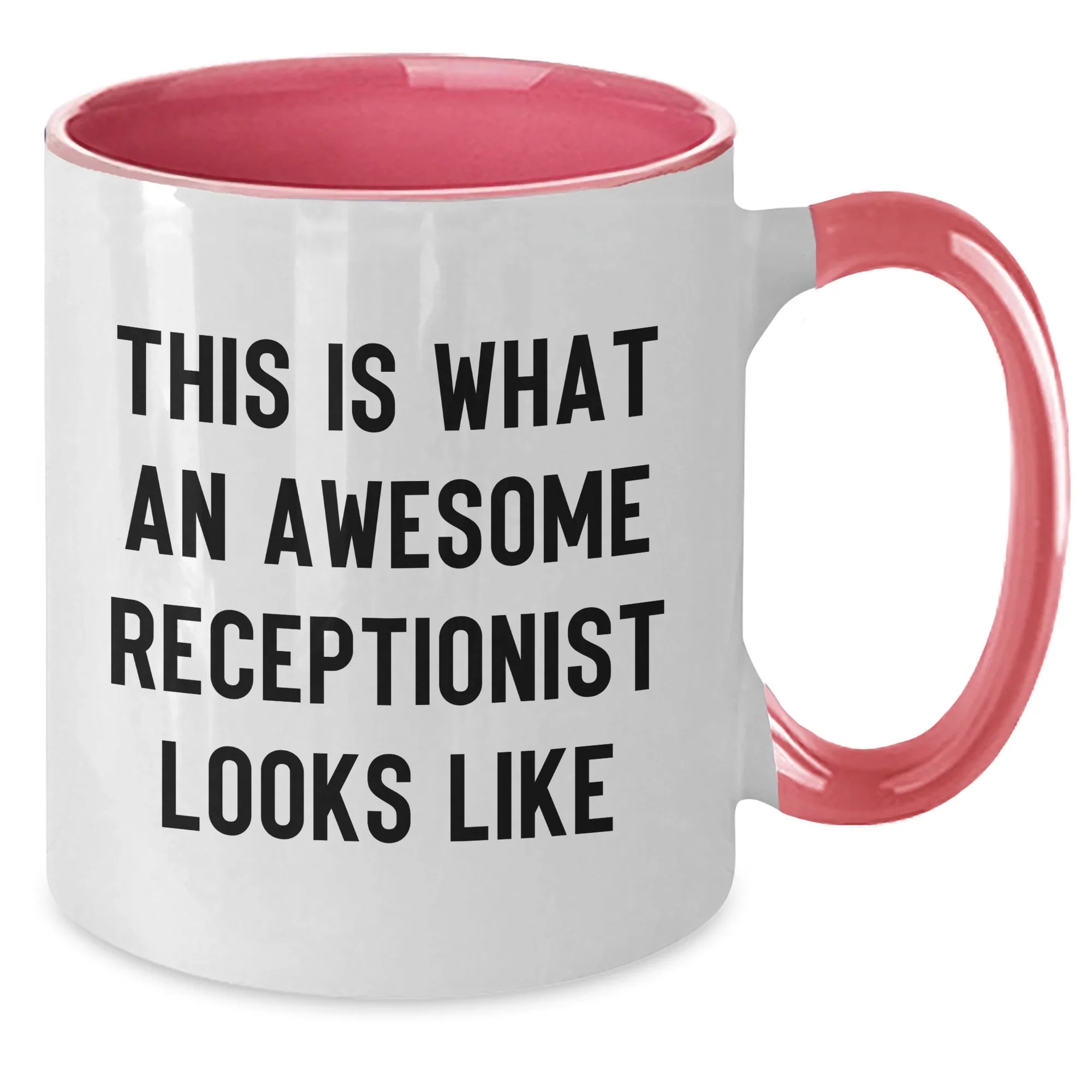Gifts from Friends and Family, Receptionist Gifts, This Is What An Awesome Receptionist Looks Like, Two Tone Coffee Mug for Father's Day, Funny Quote