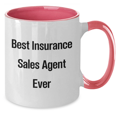 Funny Insurance Sales Agent Gifts for Men - Best Insurance Sales Agent Ever Two Tone Coffee Mug, Graduation Unique Gifts from Family - Additional