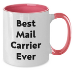 Funny Mail Carrier Gifts, Best Mail Carrier Ever, Two Tone Coffee Mugs for Her, Gifts from Family, Unique Presents for Mail Carrier Women on Mother's Day