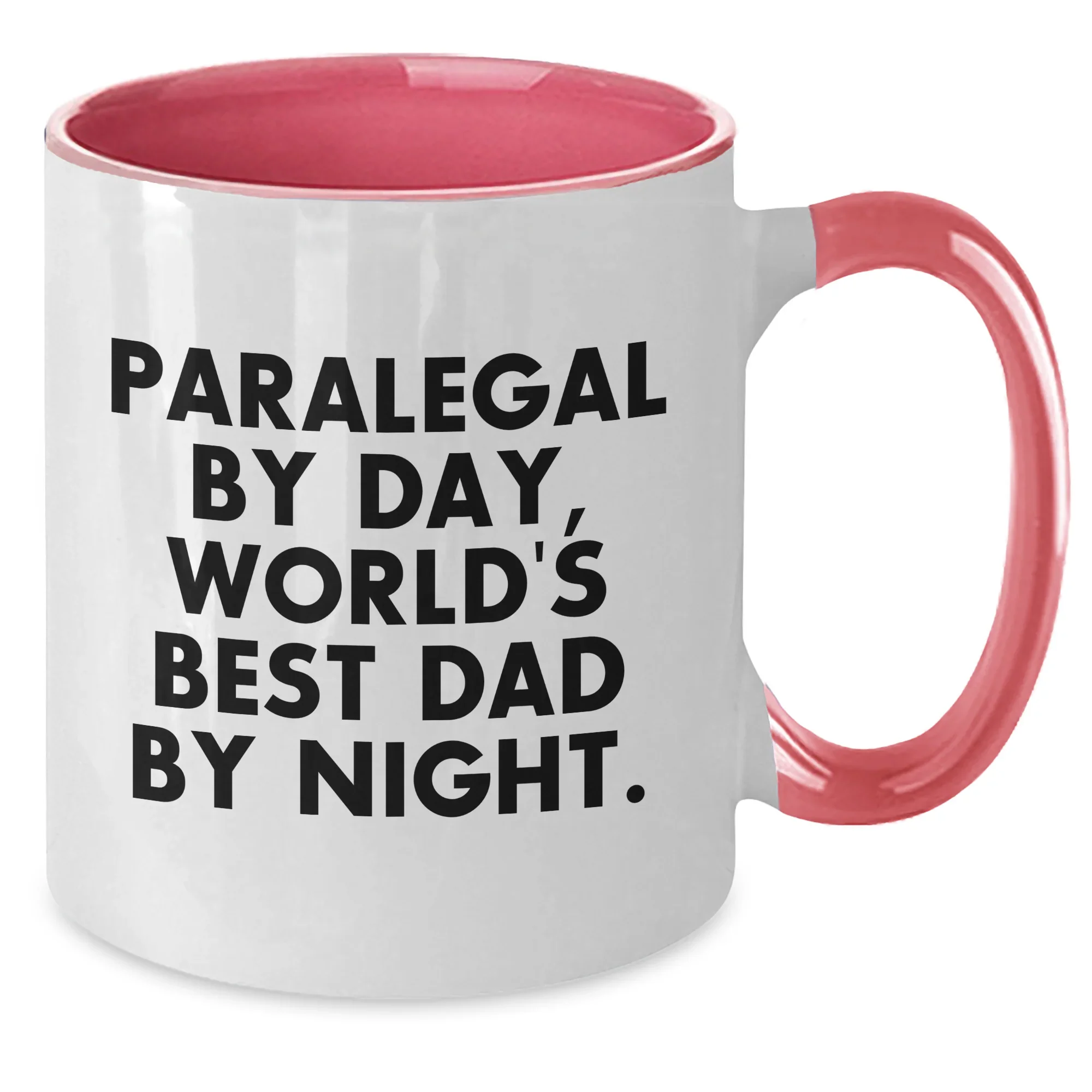 Paralegal Humor Two Tone Coffee Mug, Gifts from Dad, Gifts for Paralegal By Day, World's Best Dad By Night, Father's Day Unique Gift