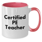 Funny PE Teacher Gifts - 'Love Teaching' Two Tone Coffee Mug for Dad, Teacher, Friend - Father's Day, Unique Gifts from Men to PE Teacher