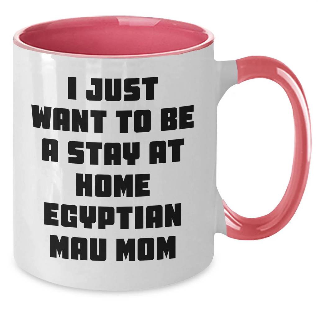 Funny Egyptian Mau Cat Mom Gifts, Two Tone Coffee Mug for Egyptian Mau Cat Lovers, Gifts from Men to Friends and Family, Perfect Father's Day Presents