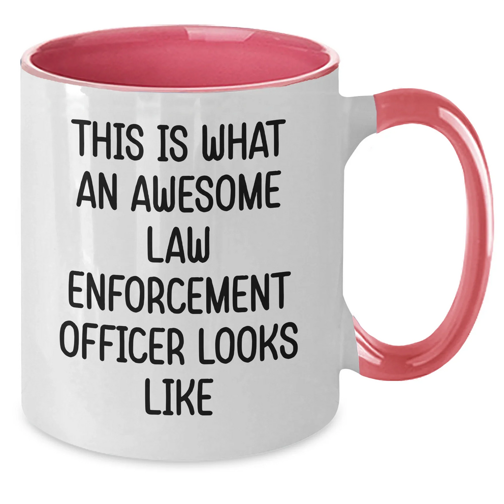 Funny Law Enforcement Officer Gifts, This Is What An Awesome Law Enforcement Officer Looks Like, Two Tone Coffee Mug for Father's Day - Gifts from Family - Gifts for Law Enforcement Officer