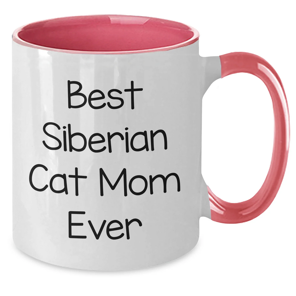 Funny Siberian Cat Mom Two Tone Coffee Mugs Gifts from Men for Best Siberian Cat Dad on Father's Day, Gifts for Siberian Cat Lovers, Unique Coffee Mugs
