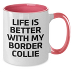 Funny Border Collie Dog Lover's Gifts from Dad to Border Collie Dog Friends - Two Tone Coffee Mug for Father's Day