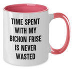 Funny Bichon Frise Dog Gifts from Men to Father's Day Unique Gifts for Dad with Quote - Two Tone Coffee Mug