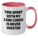 Cute Cane Corso Dog Lover's Two Tone Coffee Mug, Gifts from Men, Father's Day Unique Gifts for Cane Corso Dog Enthusiasts, Funny Quote