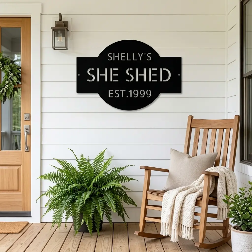 Personalized 3 Line Metal Wall Sign, Custom Name & Phrase Wall Art, Family Home Garage She Shed Man Cave Sign, Custom Metal Decor, Personalized Housewarming Gift