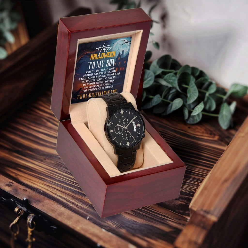 Son - Happy Halloween I Will Always Love You Black Chronograph Watch