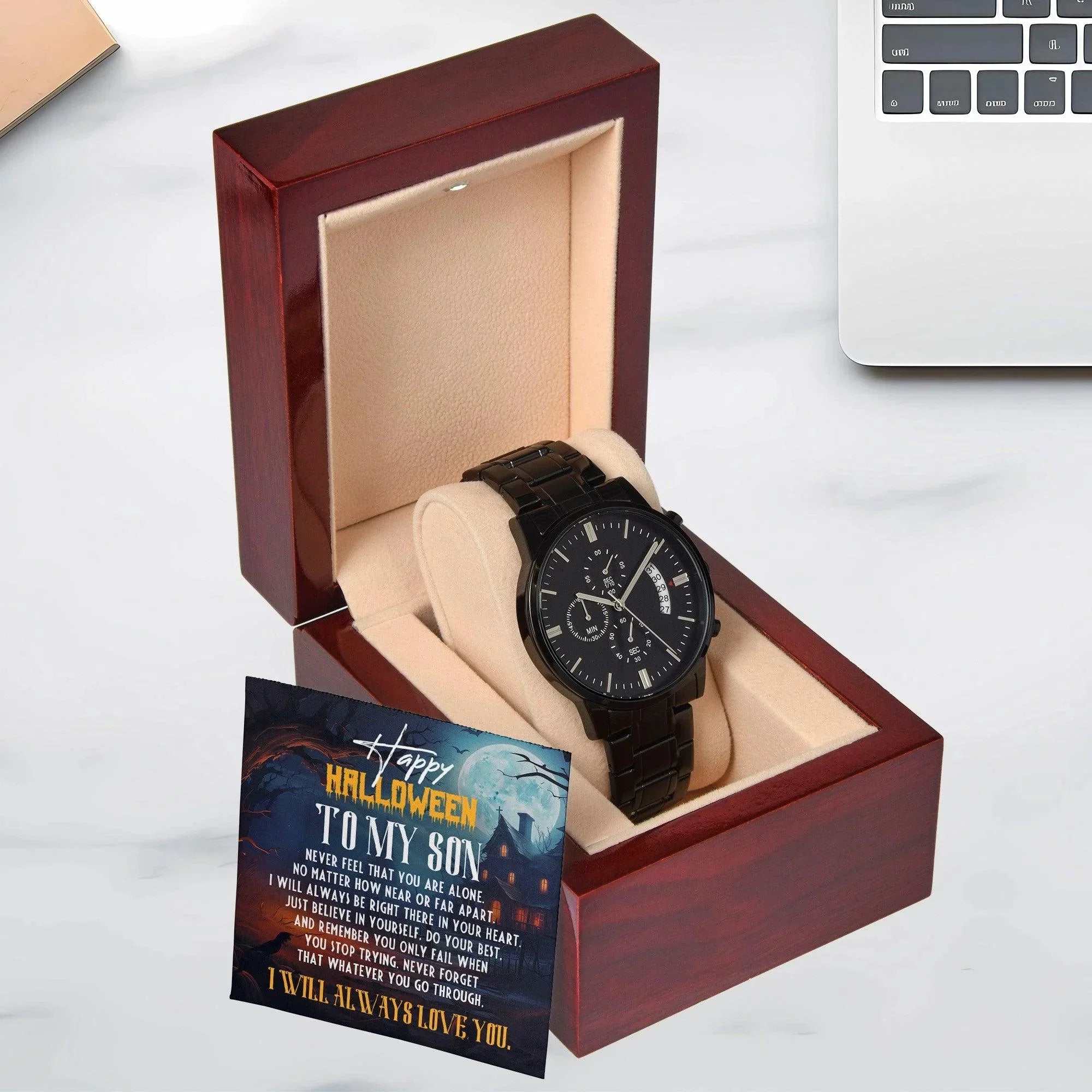 Son - Happy Halloween I Will Always Love You Black Chronograph Watch