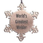 Stunning Welder Snowflake Ornament Engraved World's Greatest Welder Christmas