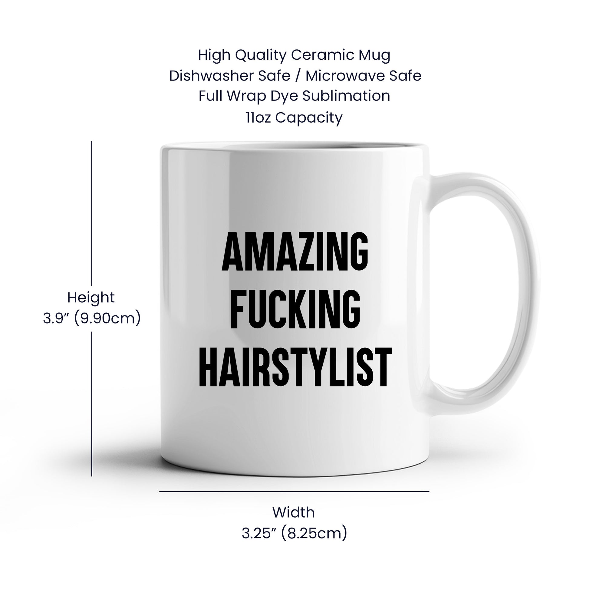 Funny Hairstylist Gifts from Friends, Amazing White Coffee Mug for Graduation, 'Amazing F--king Hairstylist' Quote - Mallard Moon Gift Shop
