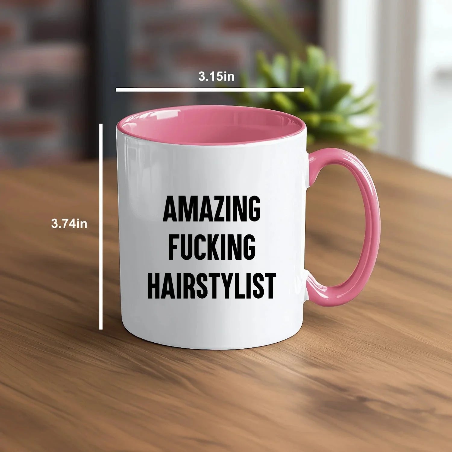 Funny Hairstylist Gifts from Friends for Graduation - Two Tone Coffee Mug, Amazing F--king Hairstylist Quote, 11oz Ceramic