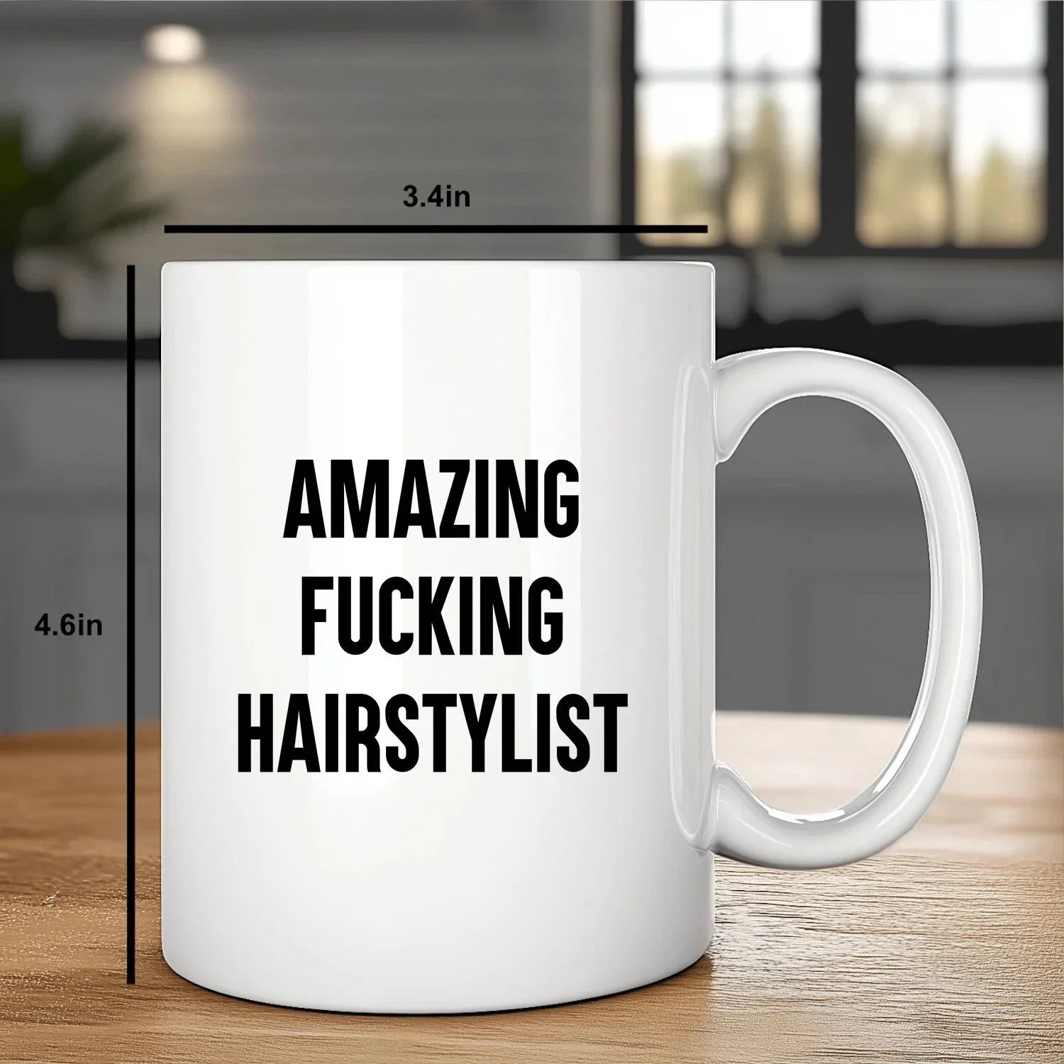 Funny Hairstylist Gifts from Friends, Amazing White Coffee Mug for Graduation, 'Amazing F--king Hairstylist' Quote