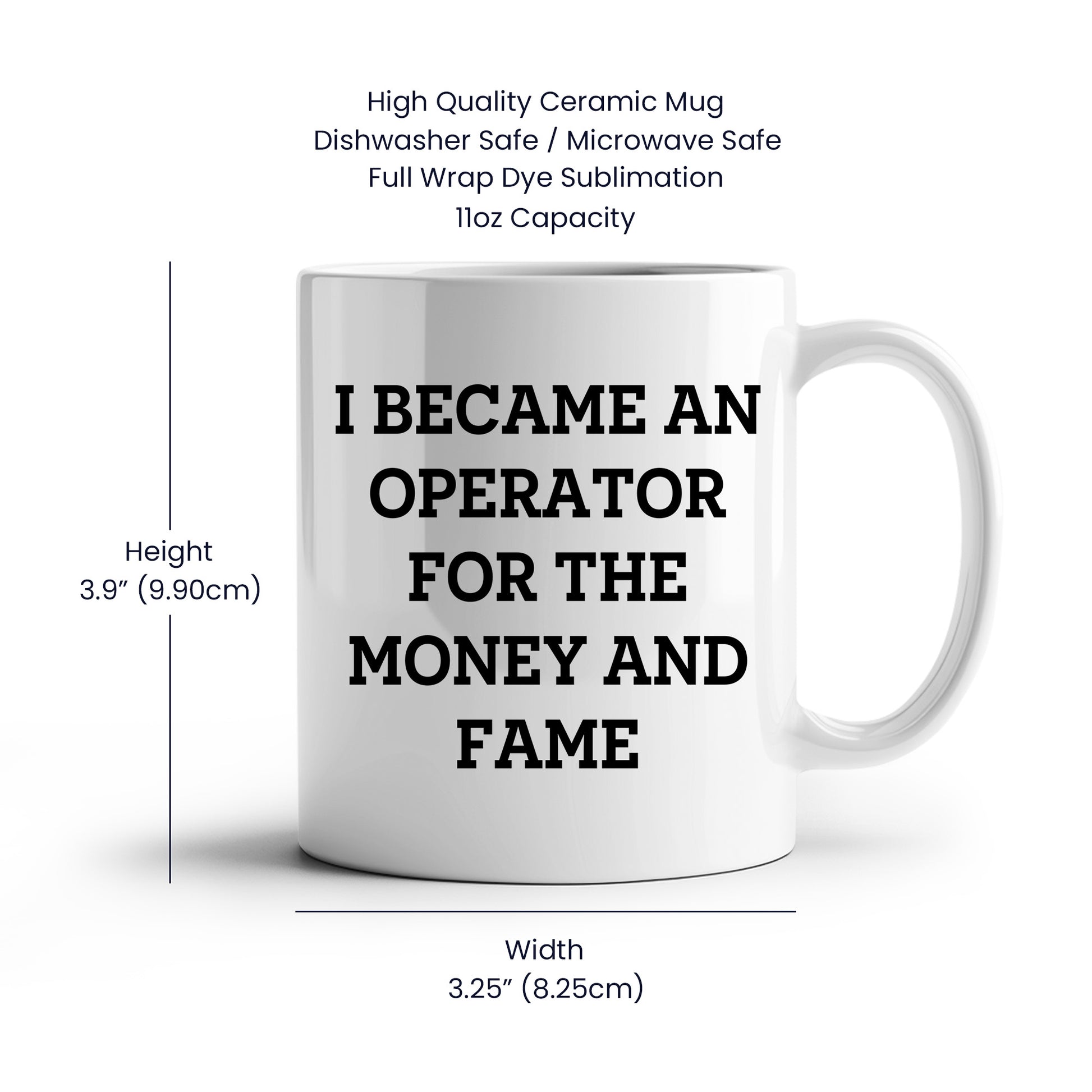 Funny Operator Gifts From Mom, Operator White Coffee Mug for Mother's Day - I Became An Operator For The Money And Fame - Mallard Moon Gift Shop