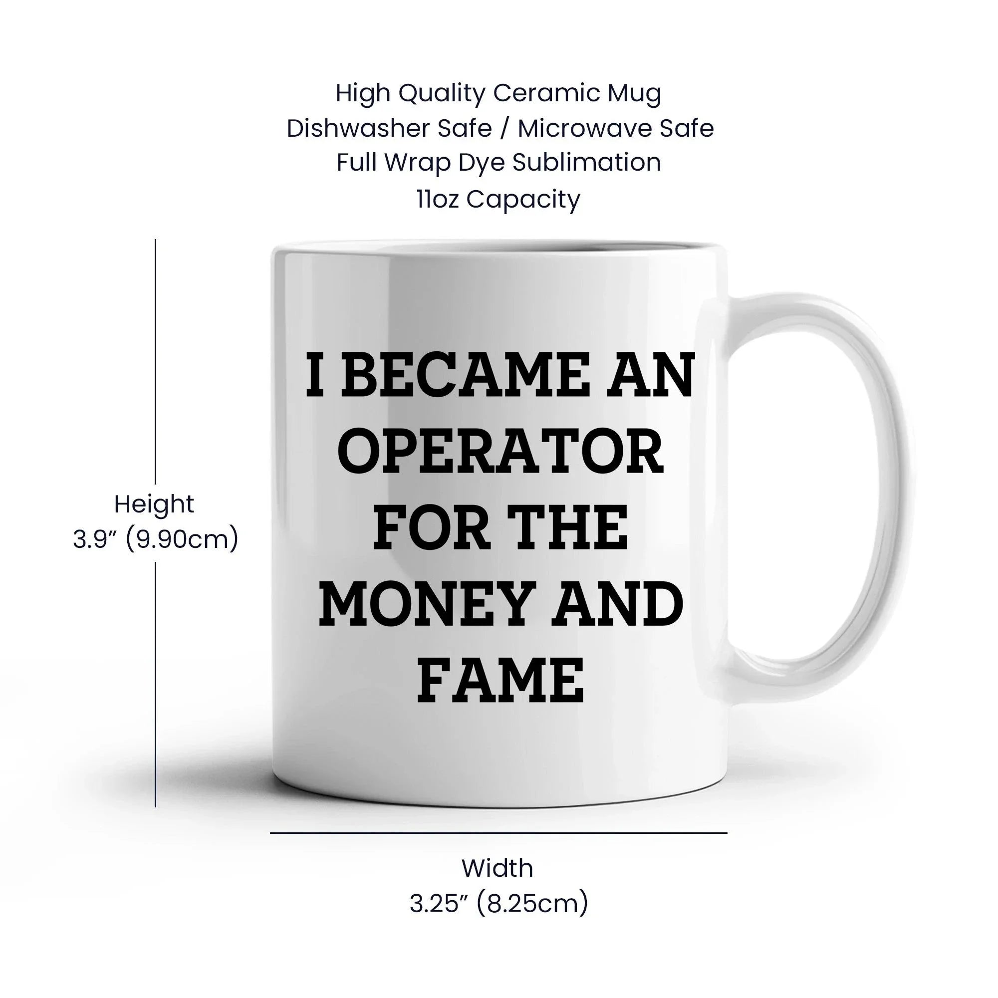 Funny Operator Gifts From Mom, Operator White Coffee Mug for Mother's Day - I Became An Operator For The Money And Fame