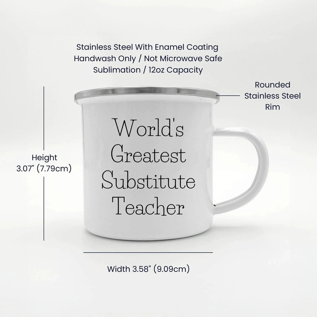 Amazing Worlds Greatest Substitute Teacher Camping Mug Stainless Steel Keeps Hot