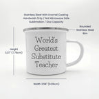 Amazing Worlds Greatest Substitute Teacher Camping Mug Stainless Steel Keeps Hot