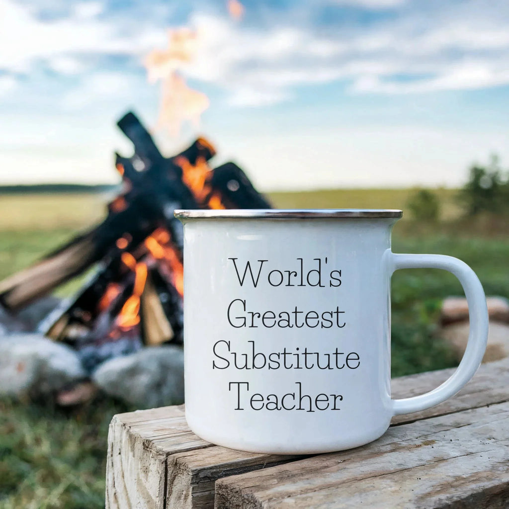 Amazing Worlds Greatest Substitute Teacher Camping Mug Stainless Steel Keeps Hot
