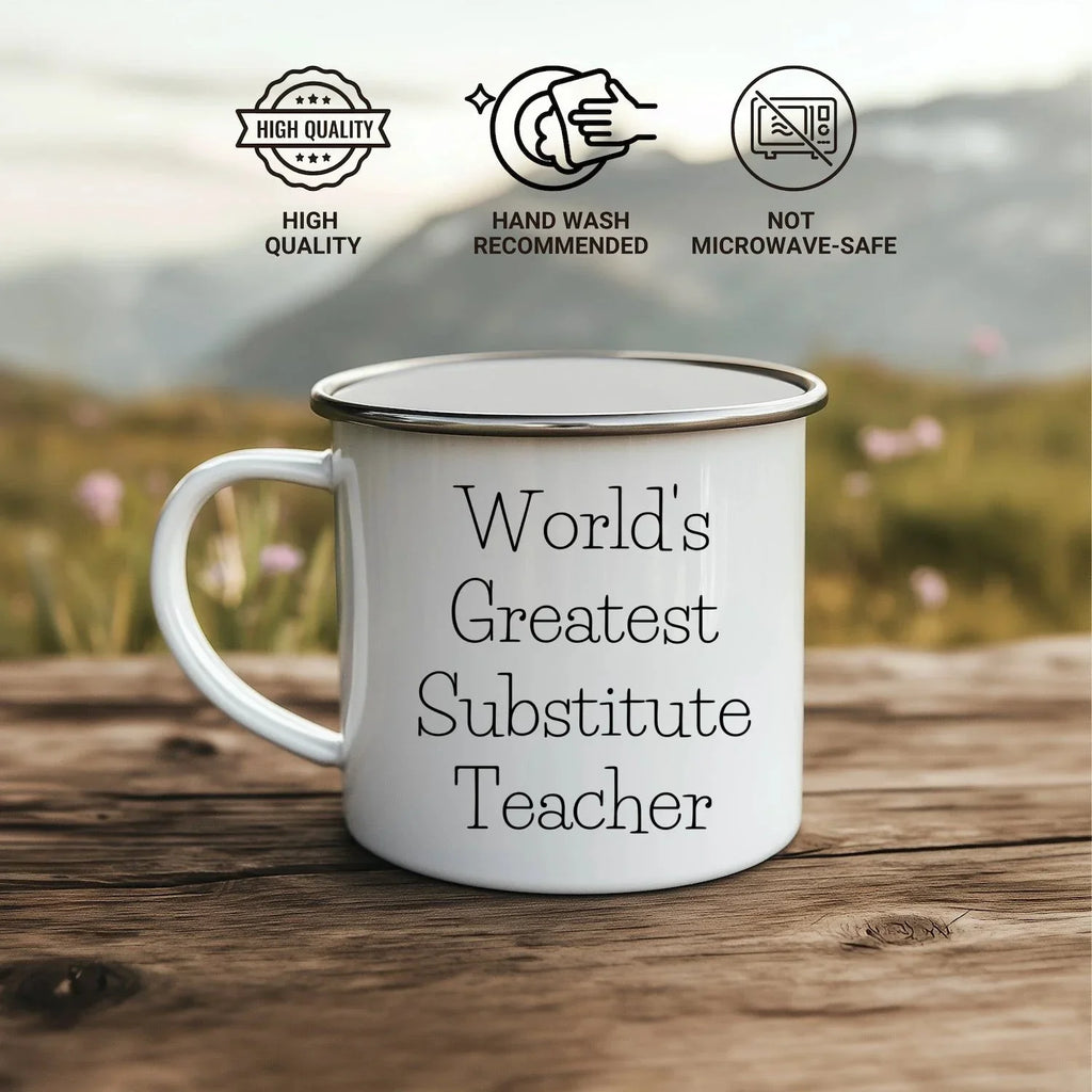 Amazing Worlds Greatest Substitute Teacher Camping Mug Stainless Steel Keeps Hot