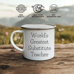 Amazing Worlds Greatest Substitute Teacher Camping Mug Stainless Steel Keeps Hot