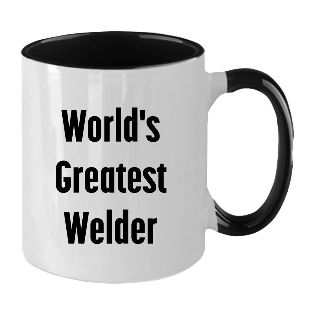 Bold Two Tone Coffee Mug With World's Greatest Welder Quote Gift