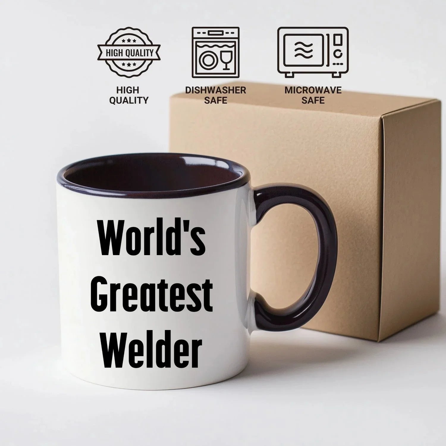Bold Two Tone Coffee Mug With World's Greatest Welder Quote Gift