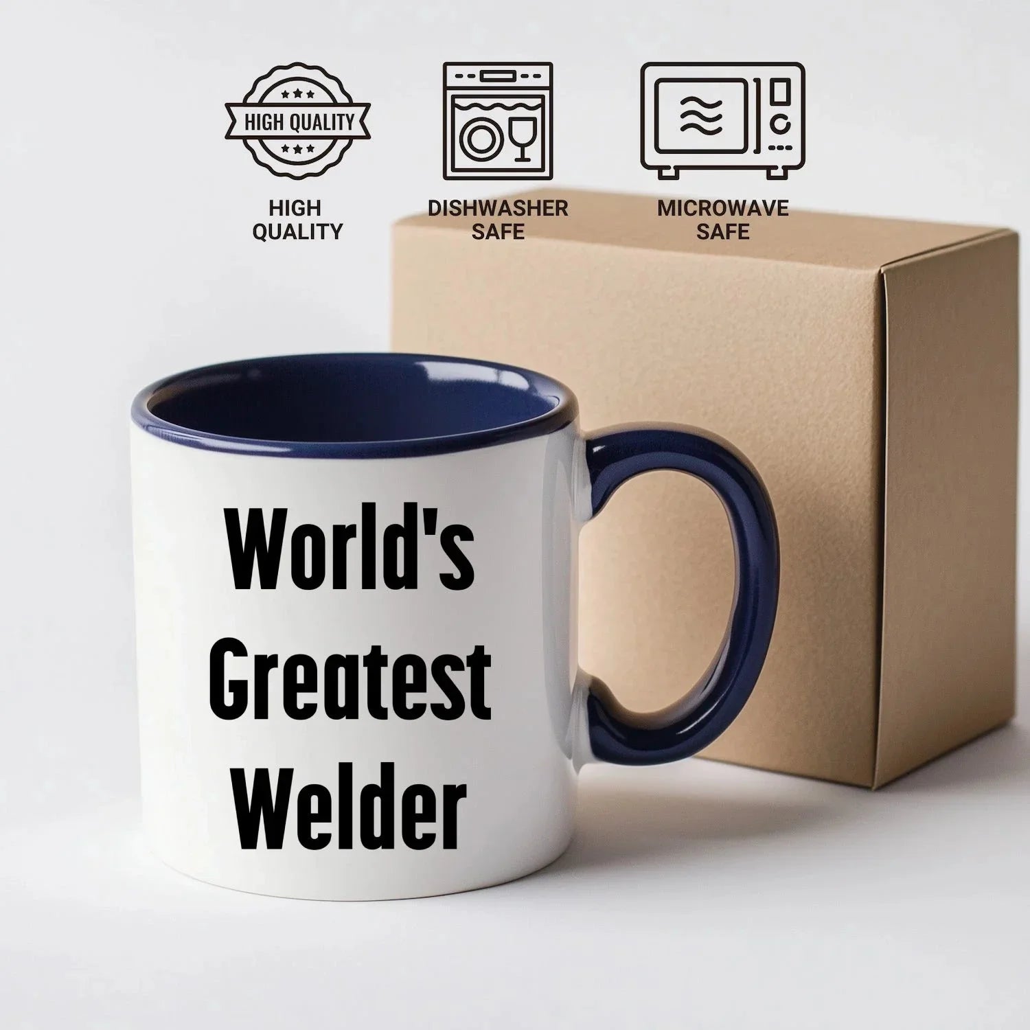 Bold Two Tone Coffee Mug With World's Greatest Welder Quote Gift